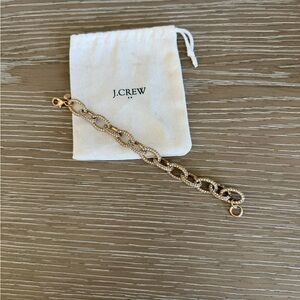 Gold and crystal link bracelet
